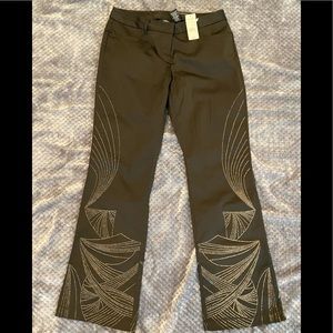 Super cool NWT Express black satin pant with clear bead pattern sz7/8